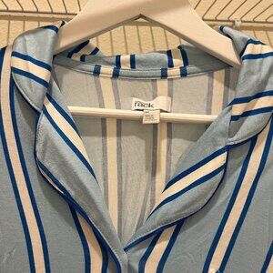 Nordstrom Spandex Pajama Tops for Women Size: M Multicolor: blue/whit